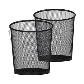 Westcott Papierkorb Mesh Schwarz (2er-Set) | 2 x Mülleimer aus Drahtgeflecht mit 12,3 Liter Fassungsvermögen | Abfalleimer für Büro, Homeoffice oder Haushalt | E-744608 00