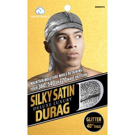 Dream World Silky Satin Durag | 40" Tail | Glitter (Pack of 3)