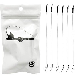 NEWSHOT Barbless Hair Rig Fishing Hooks - 6-Pack, Curved Hook Sizes 6, 8, 10 for Carp/Coarse Fishing with 12lb Braid