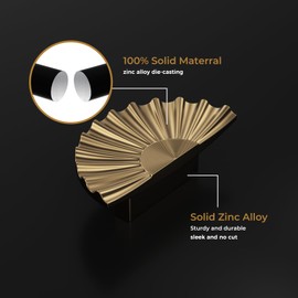 Haliwu 2 Pack Half Moon Cabinet Pulls Champagne Bronze Kitchen Handles, Semicircle 32mm(1-1/4inch) Hole Center Spacing Dresser and Drawer Hardware