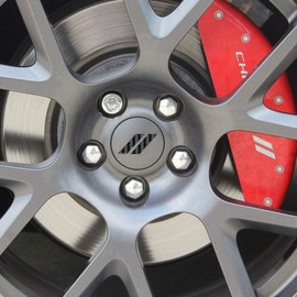 IPG Compatible for Dodge Charger Challenger Durango Wheel Center Cap Decal Sticker Wrap Kit Personalize Your Vehicle (Inner Logo, Black Carbon Fiber)