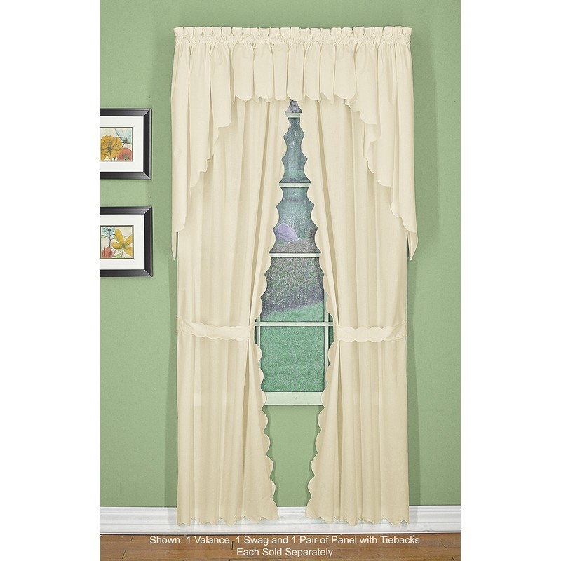 Today's Curtain, Orleans Scallop Curtain, Ecru Valance, 60" W x