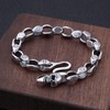 Ushinelit Men’s Retro Skull Stainless Steel Chain Chunky Rhombus Bracelet
