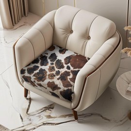 Wanyint Brown Black Cow Print Stretch Sofa Seat Cushion Slipcover Soft Dog Couch Slipcover Elastic Separate Armchair Slipcover Pet Friendly for Living Room Home Decor, S