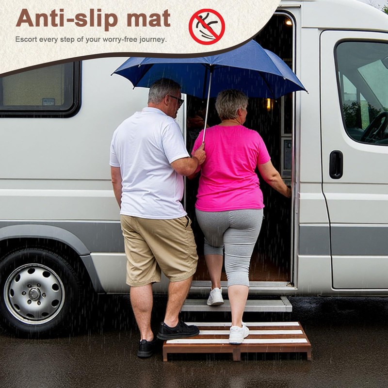 HOSASSPER Wood Platform Step Stool, 23.6" Durable Mobility Stepping and