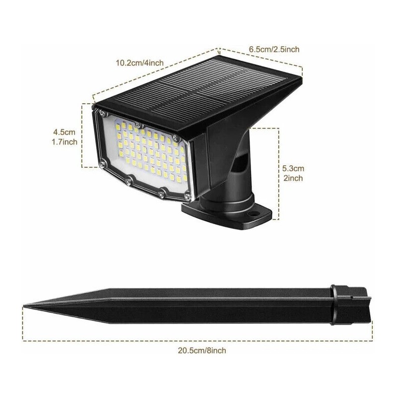 SmartYard Solar Spot Lights 53 LEDs, 2 Modes Pathway/Wall Auto