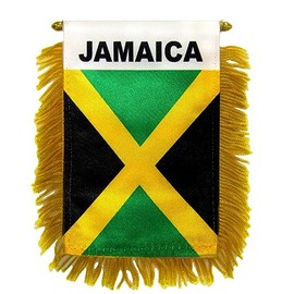 Jamaica Mini Flag 4"x6" Window Banner w/suction cup