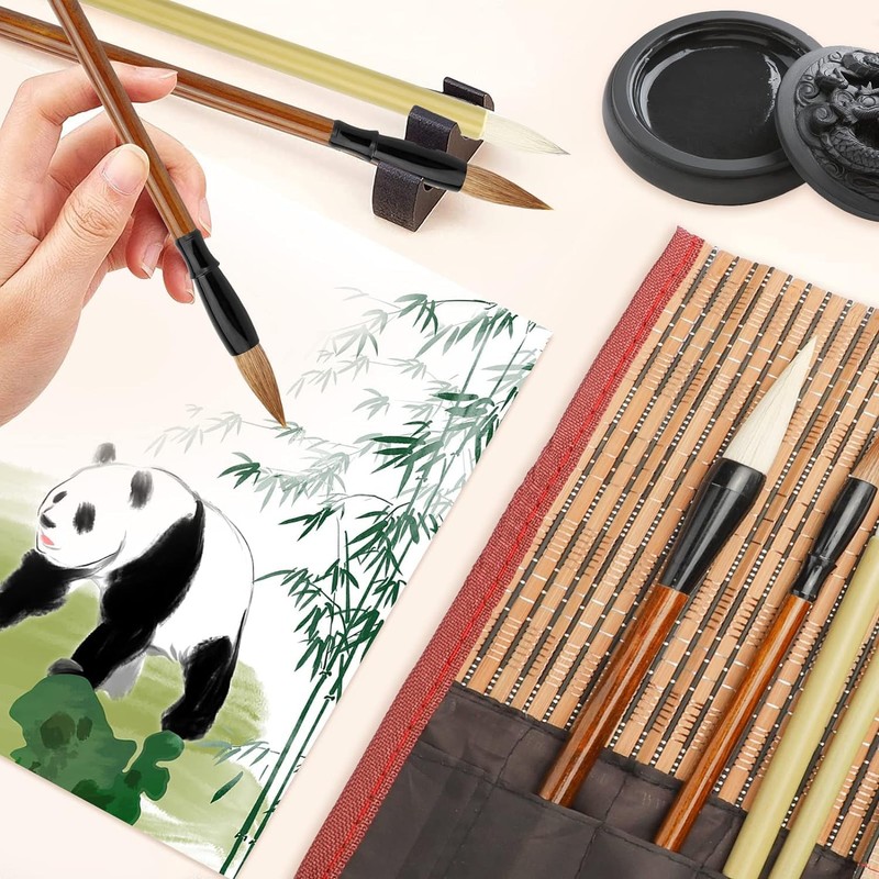 Linkstyle Chinese Calligraphy Brush Set, Mixed Size Japanese Kanji Sumi