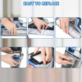 Replacement Parts for Bissell CrossWave, Multi-Surface Brush Roll 1868 and Hepa Filter 1866 Vacuum Filter, Compare to Part 1608683, 1608683, 1608684