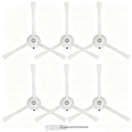 Side Brush Replacement for Roborock Q Revo,S8 S7 MaxV Vacuum Cleaner,6 Pack Side Brushes Compatible with Roborock S8 S7 MaxV Ultra Pro,Q Revo Series,Q7 Q8 Max/Q6/S6/S5/S4/E5/E4/E3 Accessories (White)