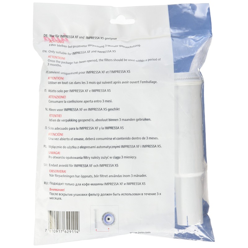 Jura 200100 Claris Filterpatronen 4-er Pack, Kunststoff
