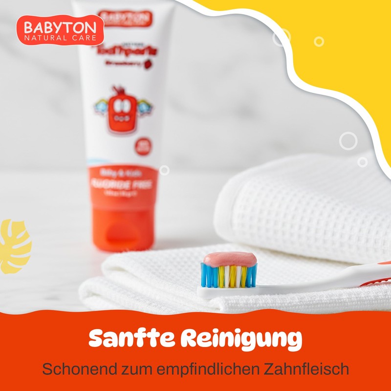 Babyton Natural Toothpaste - Tropical Flavour, Safe for Babies and