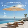 HOMSHADE 9ft Aluminum Patio Umbrella with Solar Lights - Outdoor