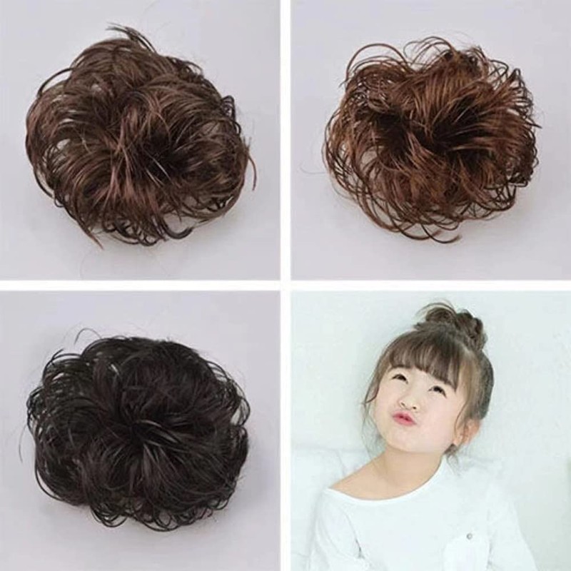 Kids' Scrunchie Wig, Bun, Extension, Curl, Hair Ornament, Kimono, Kindergarten