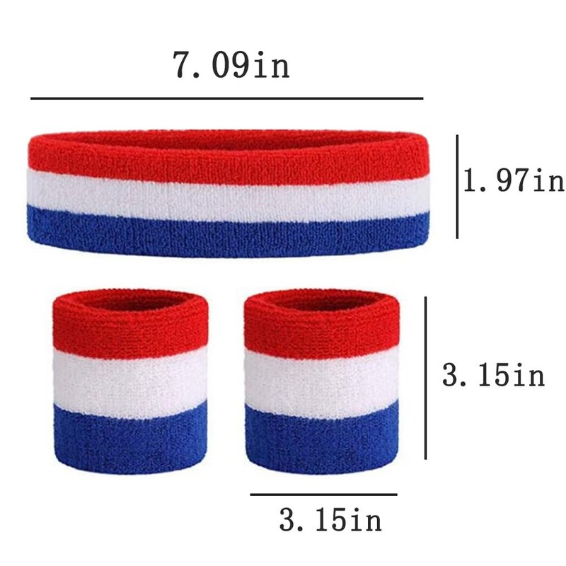 Sweatband Set Sports Headband Wristband Set for Working Out Exercise