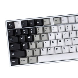 Black White Gradient Keycaps Set Cherry Profile Doubleshot Custom Keycaps 121 Keys for Cherry MX Gateron Kailh Box Switches Mechanical Gaming Keyboard