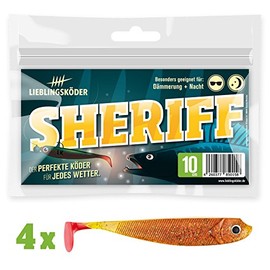 Lieblingsköder Rubber Fishing Bait for Perch Zander Pike 10 cm, Pack of 4, 10 cm