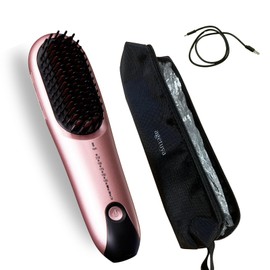 AGETUYA Cordless Mini Brush Iron Plus Pink [With Heat Resistant Pouch] | Brush Iron, Iron Brush, Heat Brush