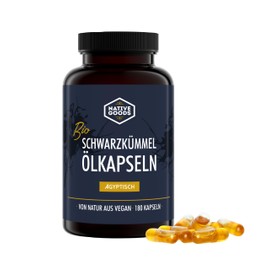 Black Cumin Oil Capsules Vegan Organic Pack of 180 I Black Cumin Oil Egyptian, Native and Cold Pressed I Native Goods