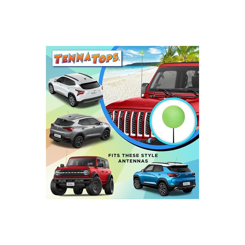 Tenna Tops Plain Green Car Antenna Ball Auto Accessory (1.75"