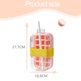 2 in 1 Ice Cube Bottle Cup Perfect for Travel Hiking Gym Busy Lifestyles, Ice Bottle Cup Lightly Press to Remove Ice and Office Stay Cool on The Go for Iced Coffee Juice Milk（Pink）