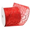 Morex Ribbon Swirl Wired Sheer Glitter Ribbon, 4-Inch by 25-Yard
