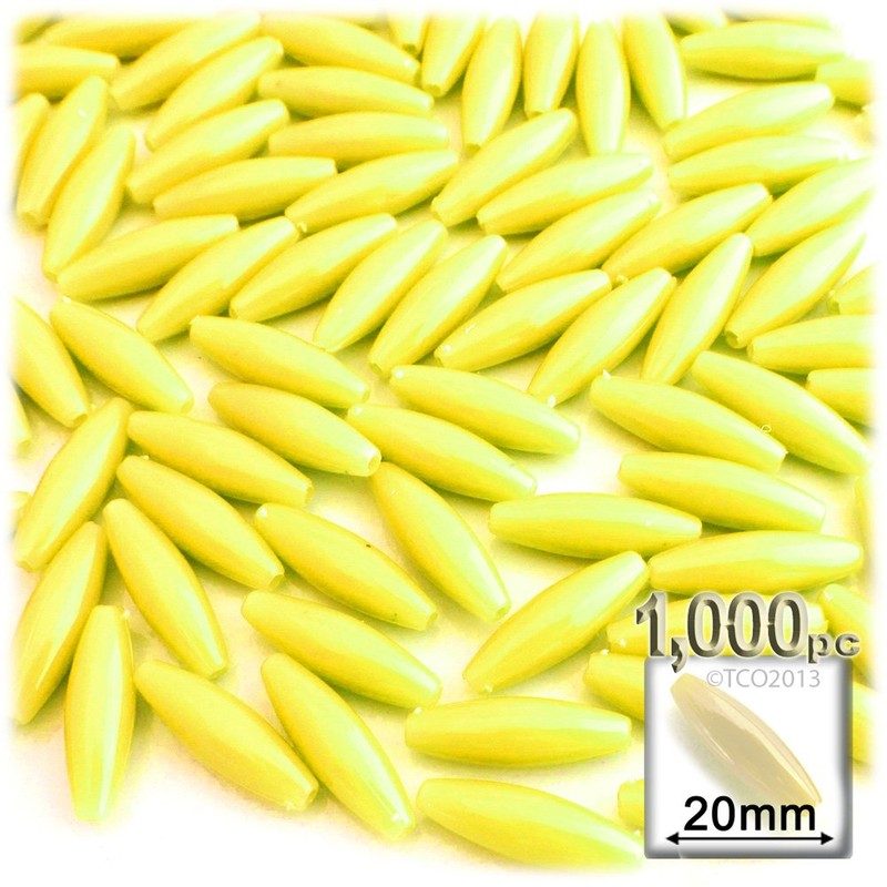 1,000pc Plastic Opaque Spaghetti Beads 20mm White AB beads