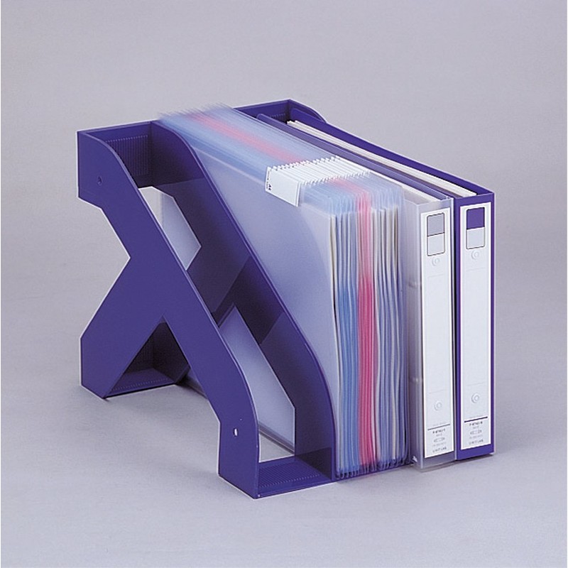 リヒトラブ ブックエンド ファイルスタンド A4 青 A3570-8