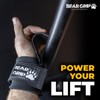 BEAR GRIP Weight Lifting Hooks, Non-Slip Rubberised Grips (Black)