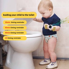 banapoy Wireless Bedwetting Alarm, 4 Timer Setting Potty Training Watch, Bed Wetting Enuresis Alarm with Sound Vibration, Pee Alarm Bed Wetting Sensor Watch for Children Elderly