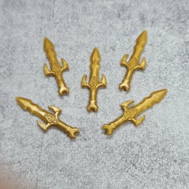 MuseBrickArts 5x Golden Yellow Fantasy Short Sword for Blocks Minifigure Ga7b424 Elf