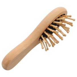 Healvian Mini Wooden Hair Brush Massage Cushion Static Detangling Comb for Scalp Relief for Wet Dry Hair Suitable for Women Men and Boys and Girls Compact Travel