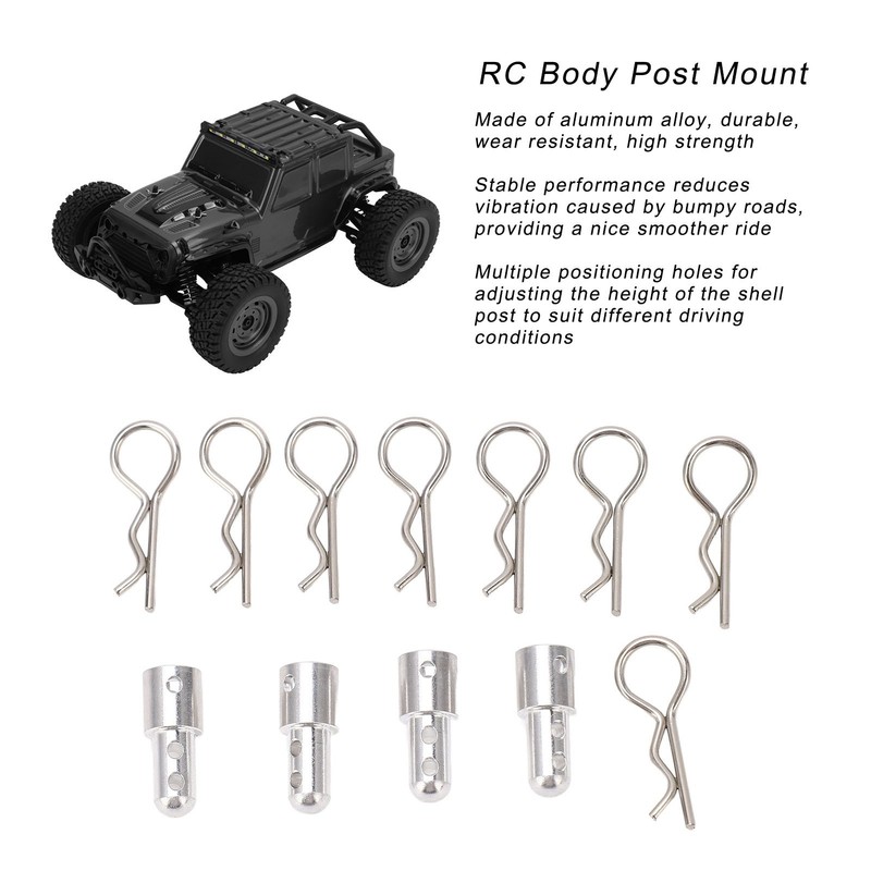 4Pcs RC Body Post Mount Stable High Strength Silver Rugged