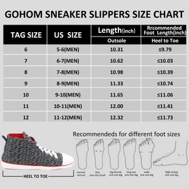 Gohom Slipper Boots for Men Warm Winter Indoor Sneakers Slipper Home Booties