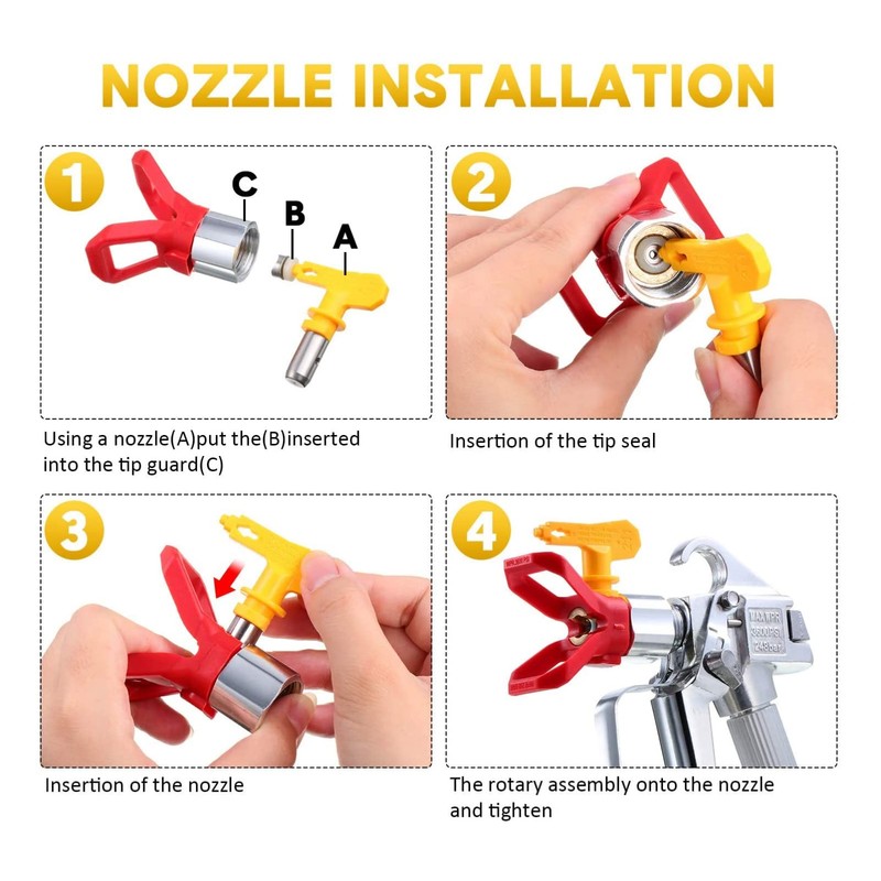 iplusmile 3pcs Reversible Airless Sprayer Tips Nozzle for Paint Sprayer