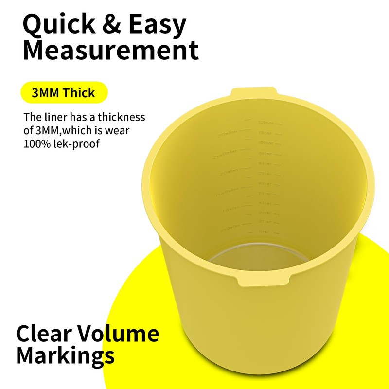 Dxmnoly 3.5 Gallon Silicone Bucket Liner - Reusable Mixing Liner