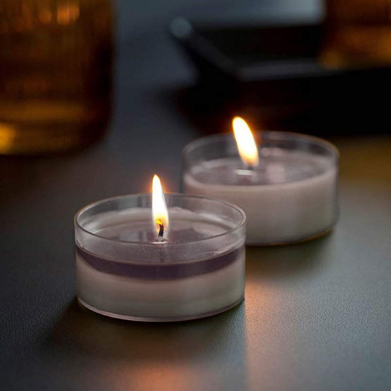 Spaas 12 Maxi Scented Tealights in Transparent Clear Cup, ±