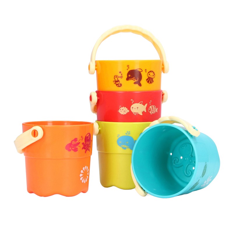 5pcs Colorful Stacking Cups Set Early Educational Baby Building Toys