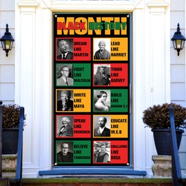Black History Month Door Cover African American Festival Holiday Party Front Door Banner Photography Home Porch Decoration