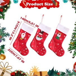 1/2/3 Pieces Christmas Stocking Christmas Hanging Bags Christmas Tree Santa Reindeer Snowman Elf Stockings Set 3D Christmas Stockings Candy Pouch Ornaments for Christmas Tree Fireplace Windows (3, G)