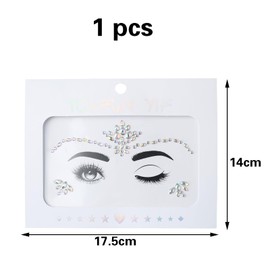 Pack of 1 Glitter Stones Face Festival, Rhinestones Face, Glitter Stones for Sticking Face, Festival Glitter Face Stones, Festival Stones Face, for Music Festival, Party, Festival (Style 1)
