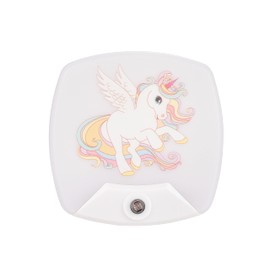 Omeet 2 Pack - Cartoon Unicorn LED Plug-in Night Light for Kids - Wall Lamp Take Good Care Children Sleep Light Sensor Auto Controlled Nightlights for Baby Nursing C