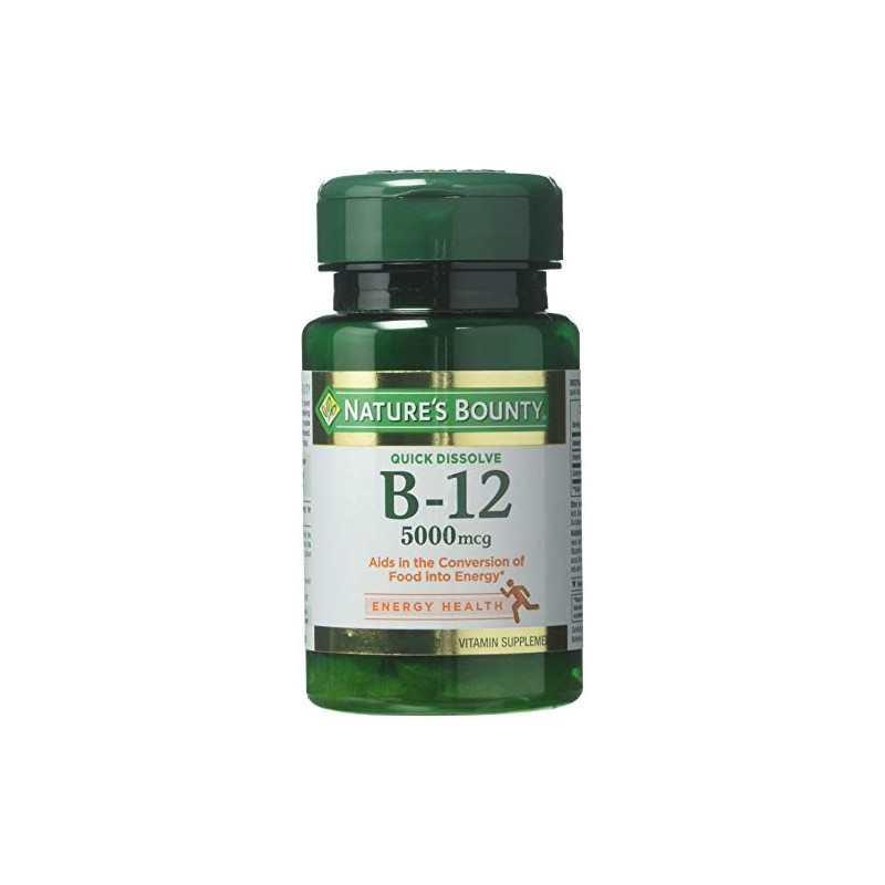 Nature's Bounty Vitamin B-12 5000 mcg, 40 Quick Dissolve Tablets