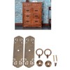 2set Chinese Brass Cabinet Handles Lucky Pattern Retro Vertical Antique