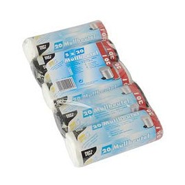 PAPSTAR Bin Bags, HDPE, 30 Litres, Assorted Colours, 600 x 500 mm, Set of 5