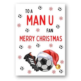 Second Ave Manchester United Football Fan Adult Children's Kids Christmas Xmas Holiday Festive Greetings Card