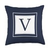 Monogram Letter V Alphabet V Initial Navy Blue Throw Pillow