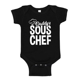 Daddy's Sous Chef Assistant Cook Baby Bodysuit Infant One Piece 6 mo Black