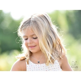 butterfly Children's Necklace Girls Necklace Real Silver 925 Heart Pendant Crystal Adjustable Length Eco Packaging Gift Girls, Glass, Crystal