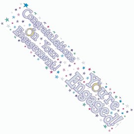 Congratulations On Your Engagement Party Banner Giant Extra Wide Happy Engagement Decoration Garland Recyclable Eco Friendly Holographic Shiny Sparkly Party Banner
